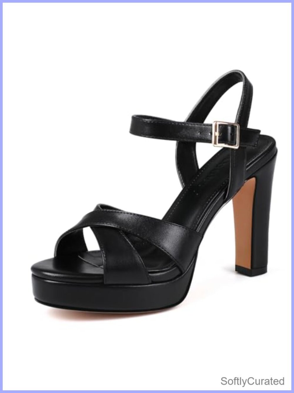 Platform High Heels Strappy Chunky Sandals Ankle Strap Block Heeled Dress